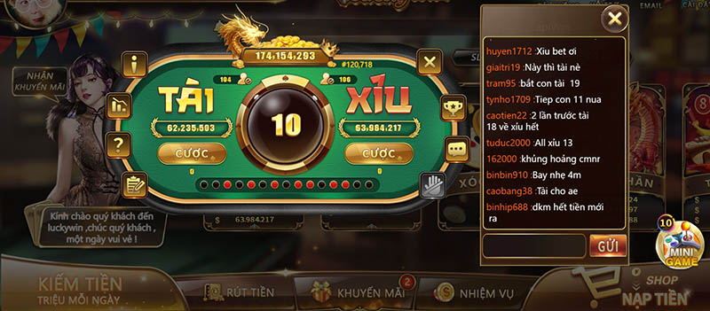 Luat choi game tai xiu luckywin rat don gian