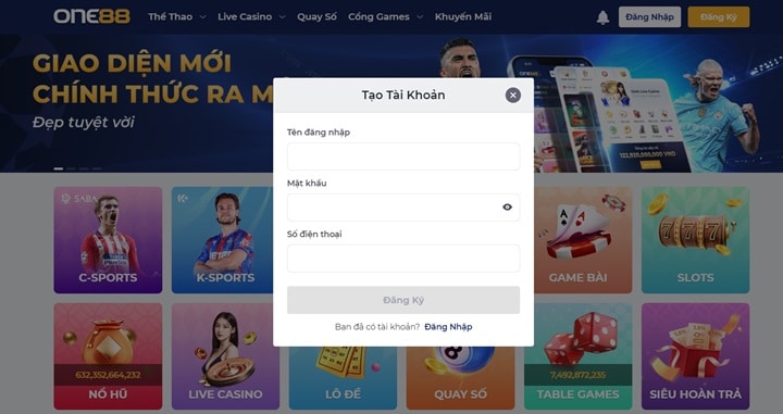 Top 04+ Game Bài Đổi Thưởng Dễ Ăn Tiền Nhất Tại Nhà Cái ONE88 4 Nhập tài khoản đăng nhập hoặc đăng ký tài khoản ONE88