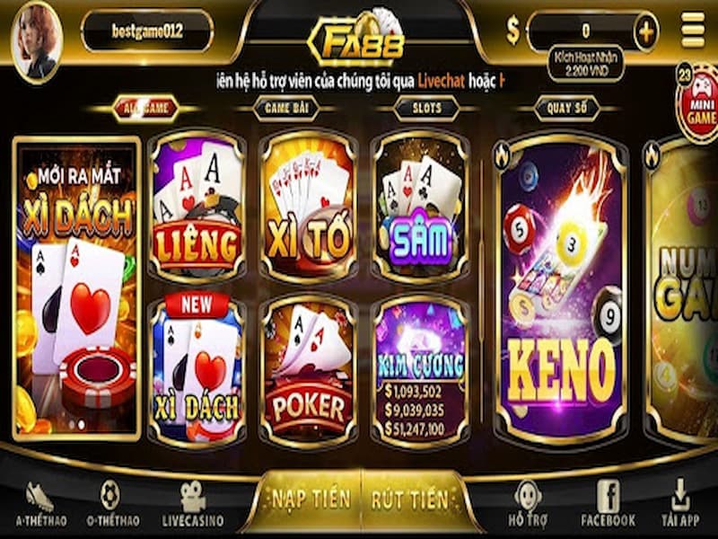 Game bài FA88 - Thương hiệu game bài đỉnh nhất Việt Nam 1 Những tựa game bài FA88 tiêu biểu